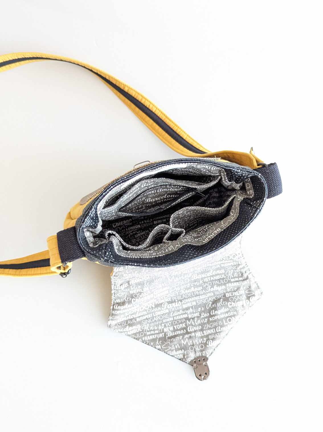 Vue intérieur d'un sac bandoulière