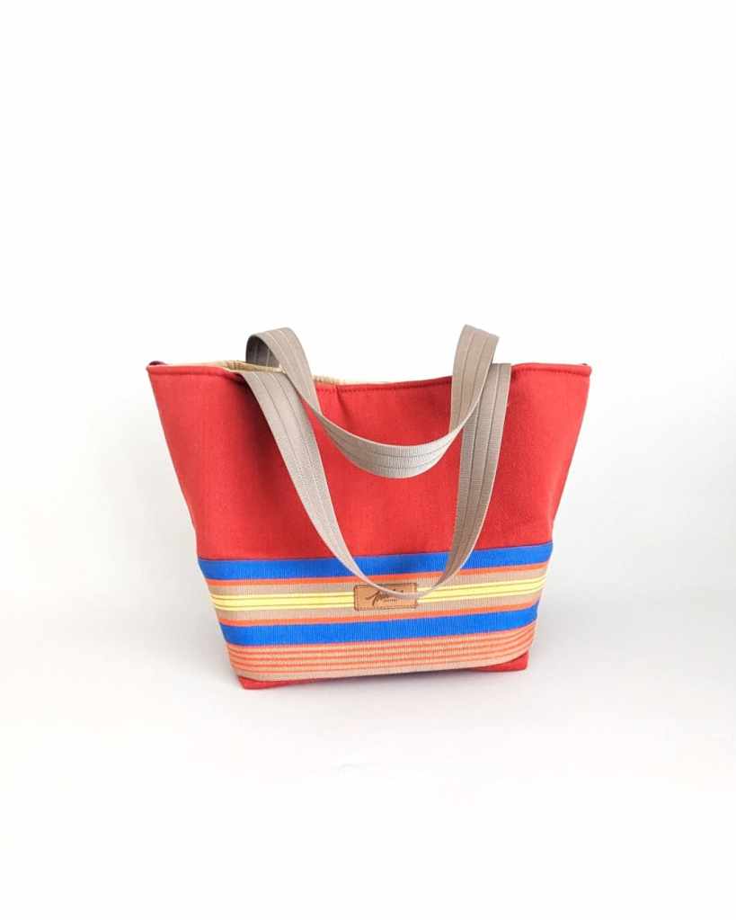 Sac cabas en toile basque espadrille terracotta